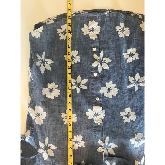 BONOBOS Stretch Hawaiian Men's Shirt Slim Fit Short Sleeve Button Down - Picture 7 of 10